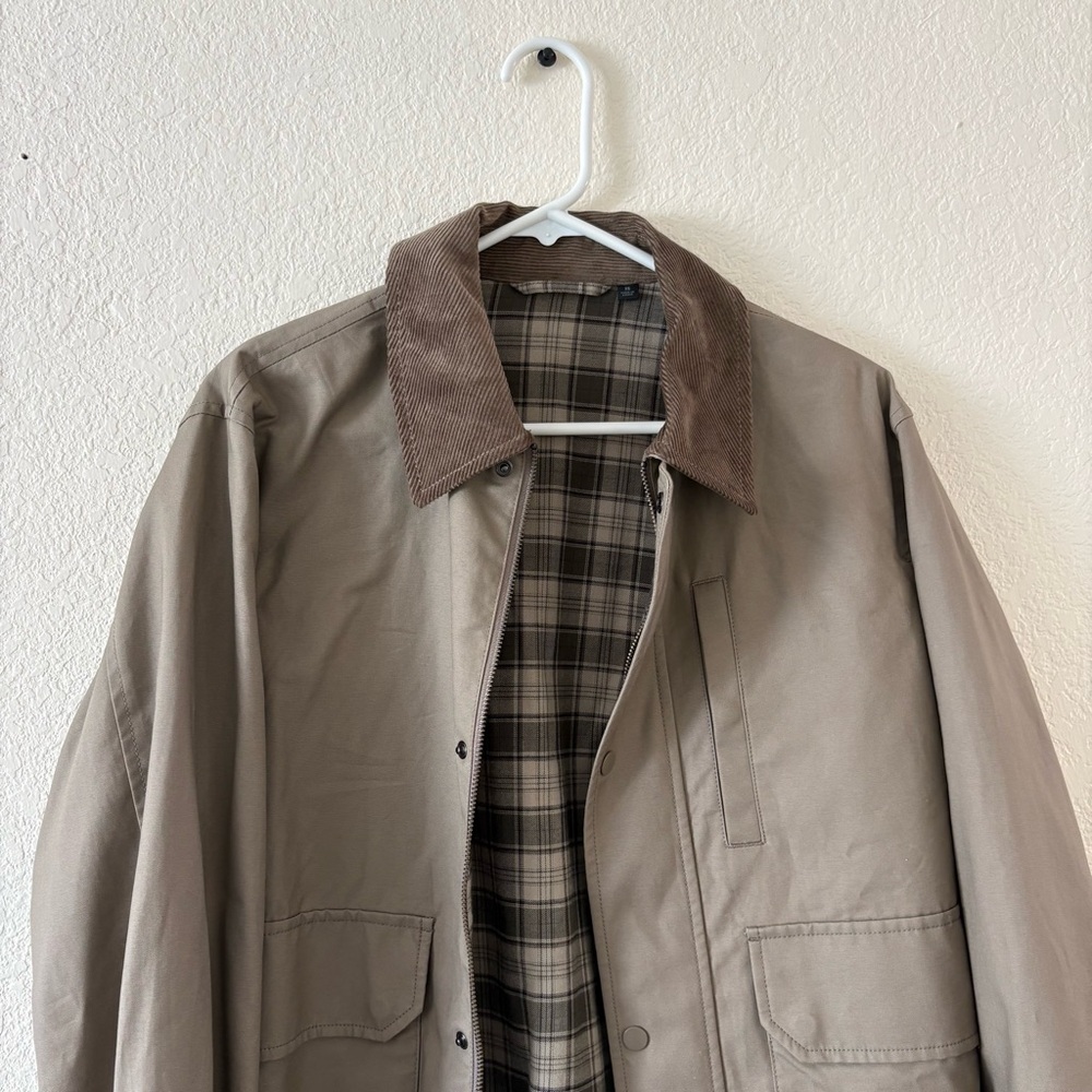 Uniqlo Tan Jacket with Corduroy Collar